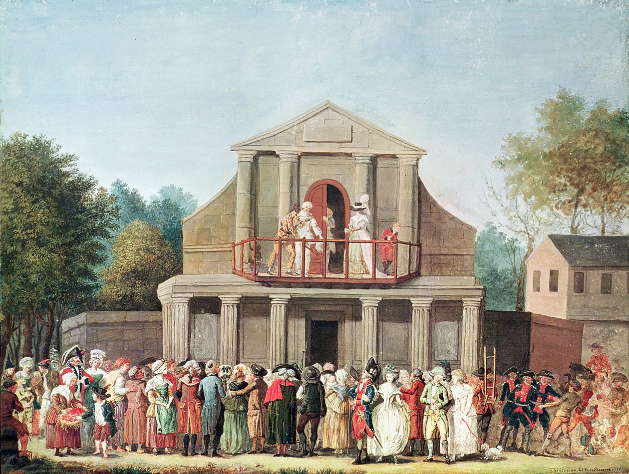 Teaterforestilling på Saint-Laurent-messen, 1786 af French School