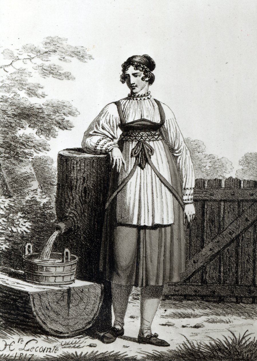 Tirollisk bondepige, 1817 af French School