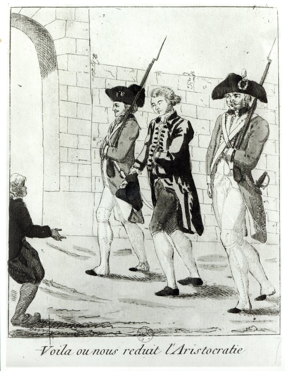 "Til hvad vi er blevet reduceret til af aristokratiet", Beaumarchais (1732-99) landede i fængsel i 1773 af French School