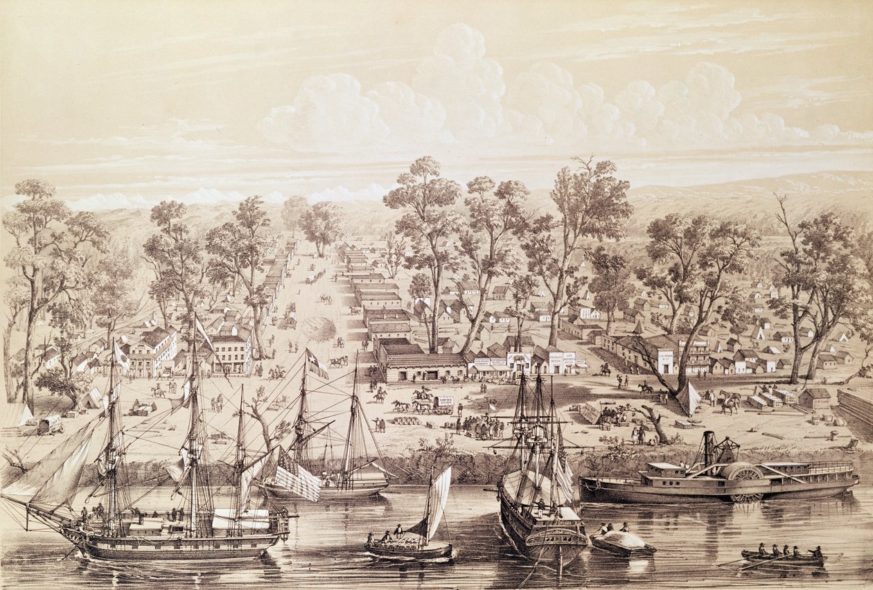 Byen Sacramento, 1820 af French School