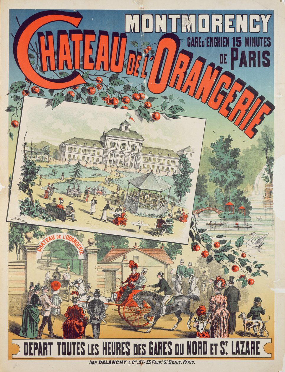 Rejseplakatreklamerejser med tog fra Paris til 