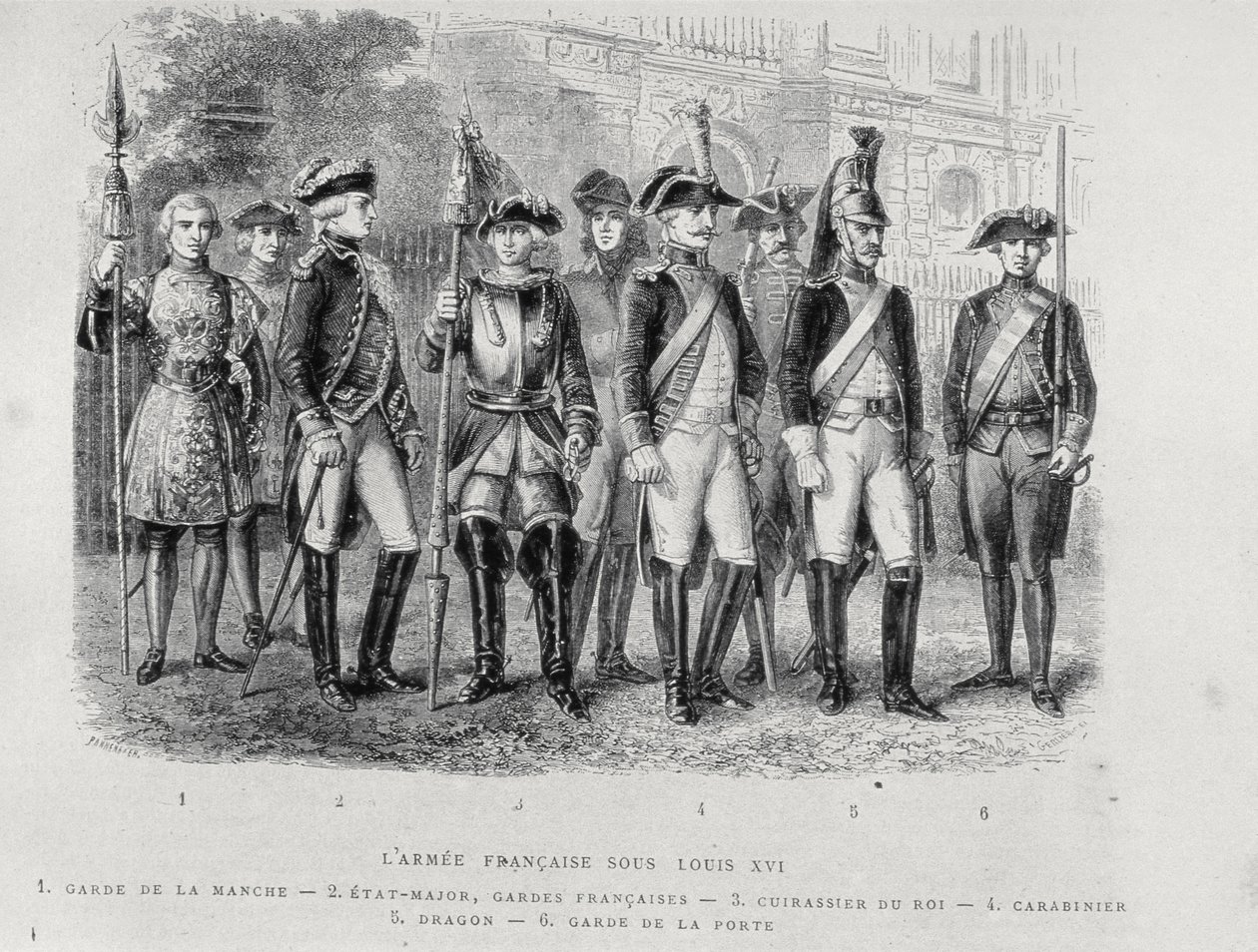 Uniformer af den franske hær af Louis XVI af French School