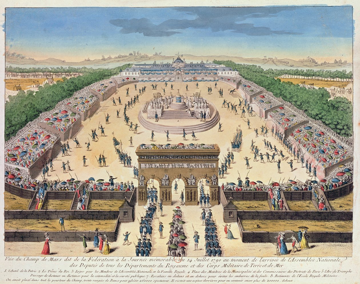 Udsigt over Champs de Mars, 14. juli 1790 af French School