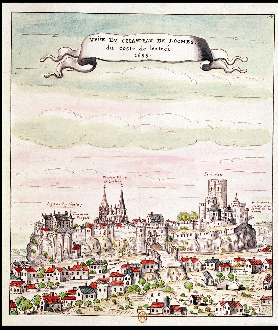 Udsigt over Chateau de Loches, 1699 af French School