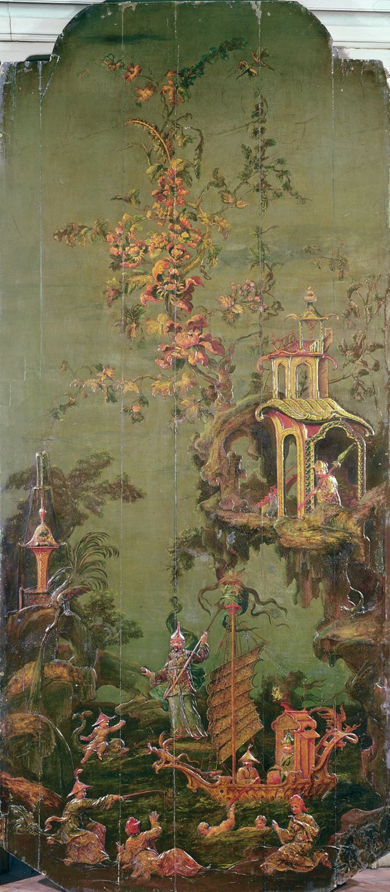 Vand, fra en række paneler, der forestiller de fire elementer, ca. 1730 (polykromt træ) af French School