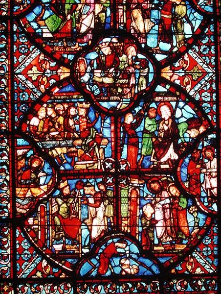 Vindue, der viser scener fra St. Thomas