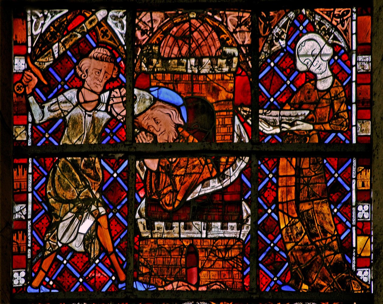 Vindue w225, der viser Johannes Døberens død af French School