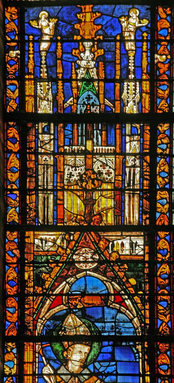 Vindue w6 viser en baldakin (farvet glas) af French School