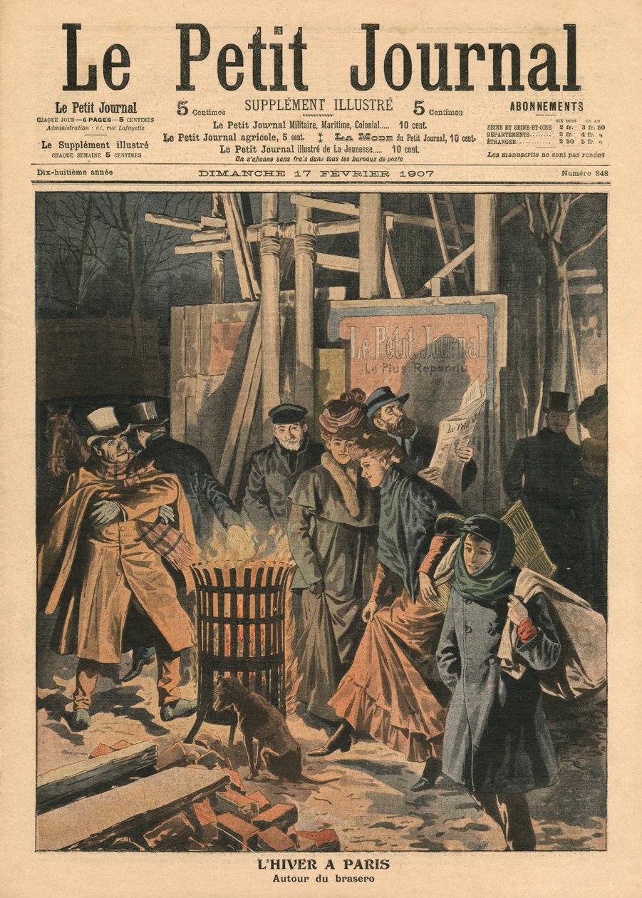 Winter in Paris, omkring fyrfadet, illustration fra 