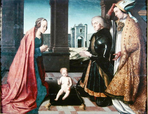 The Infant Christ tilbedt af en ridder, 15.-16. århundrede af French School