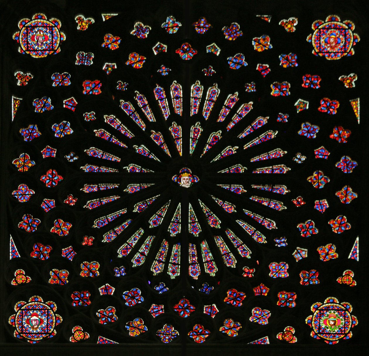 Vindue, der viser North Rose Window af French School