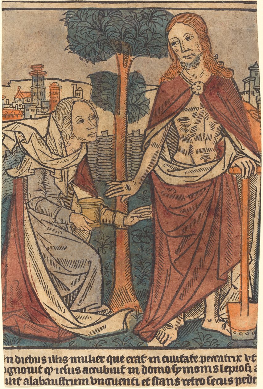 Kristus viser sig for Maria Magdalene af French 15th Century