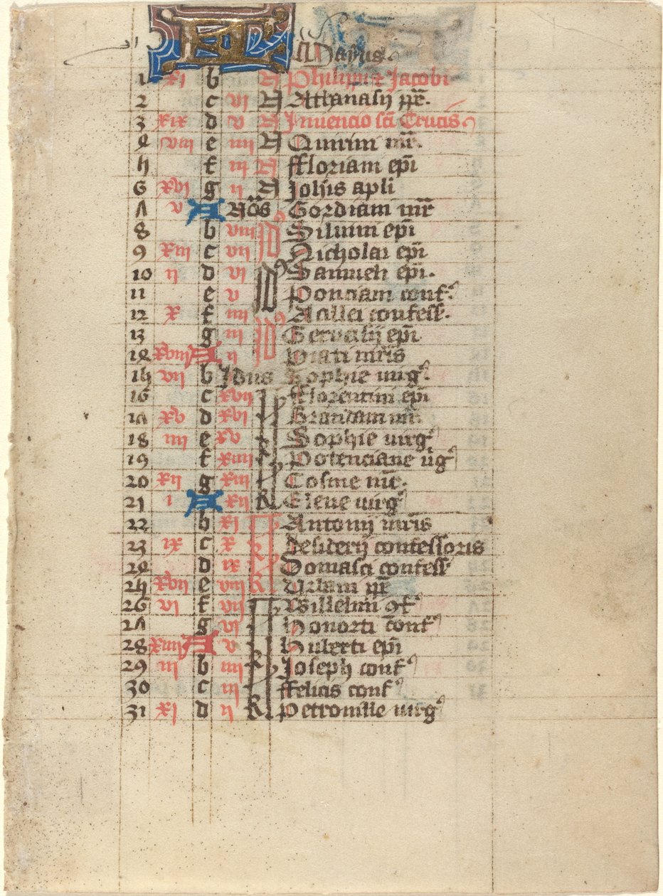 Side fra en Timebog af French 15th Century