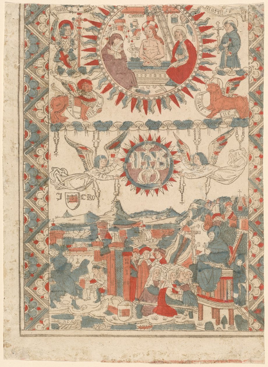 Saint Bonaventure ankommer og prædiker i Lyon af French 15th Century