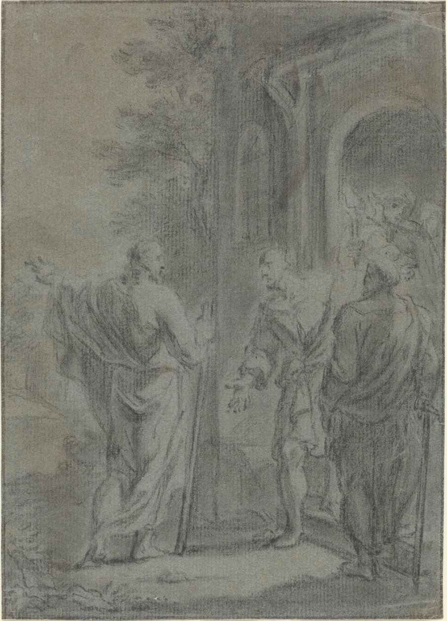 Figurer (Kristus kalder en af apostlene?) af French 17th Century