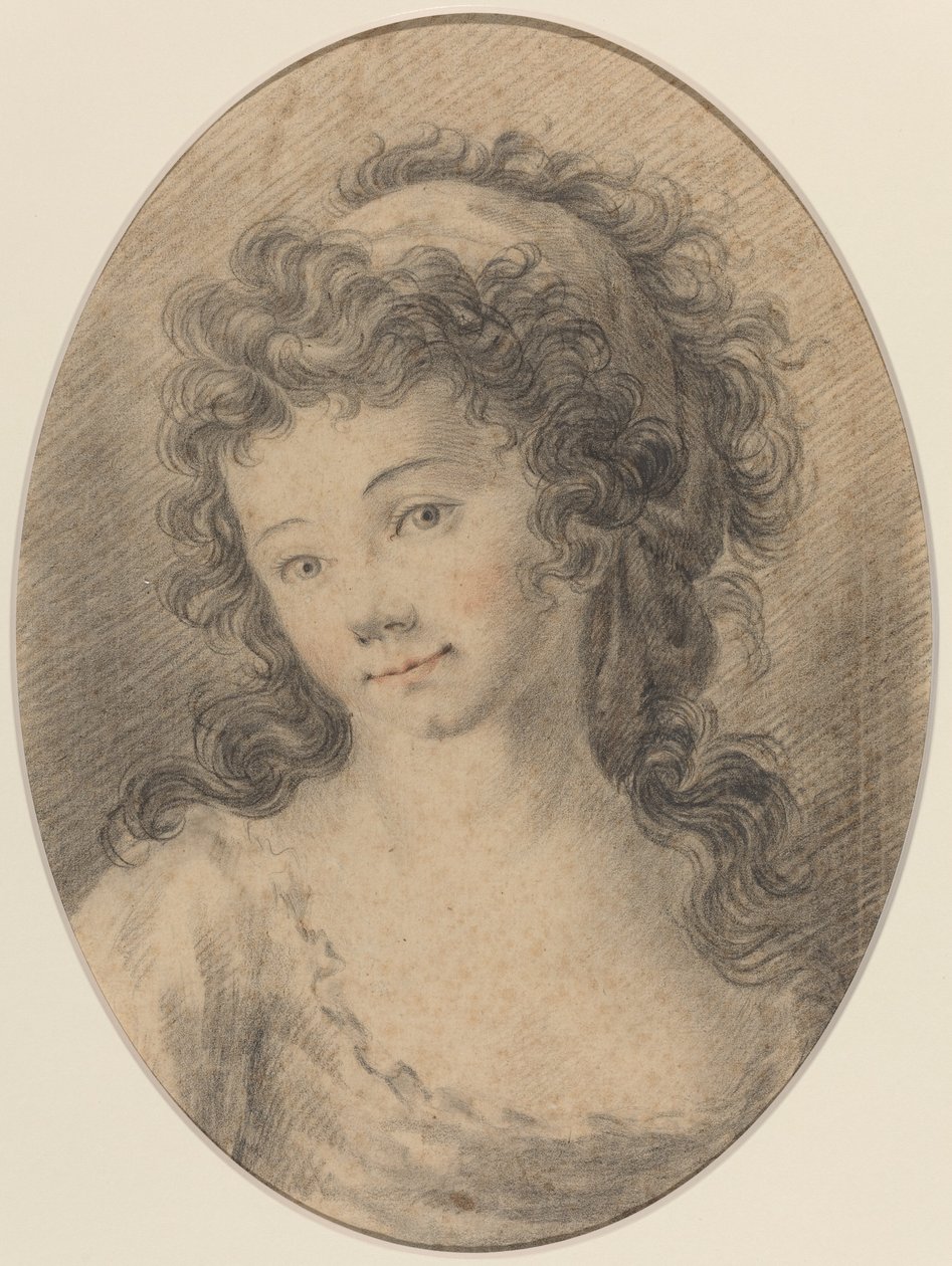 Portræt af en pige af French 18th Century