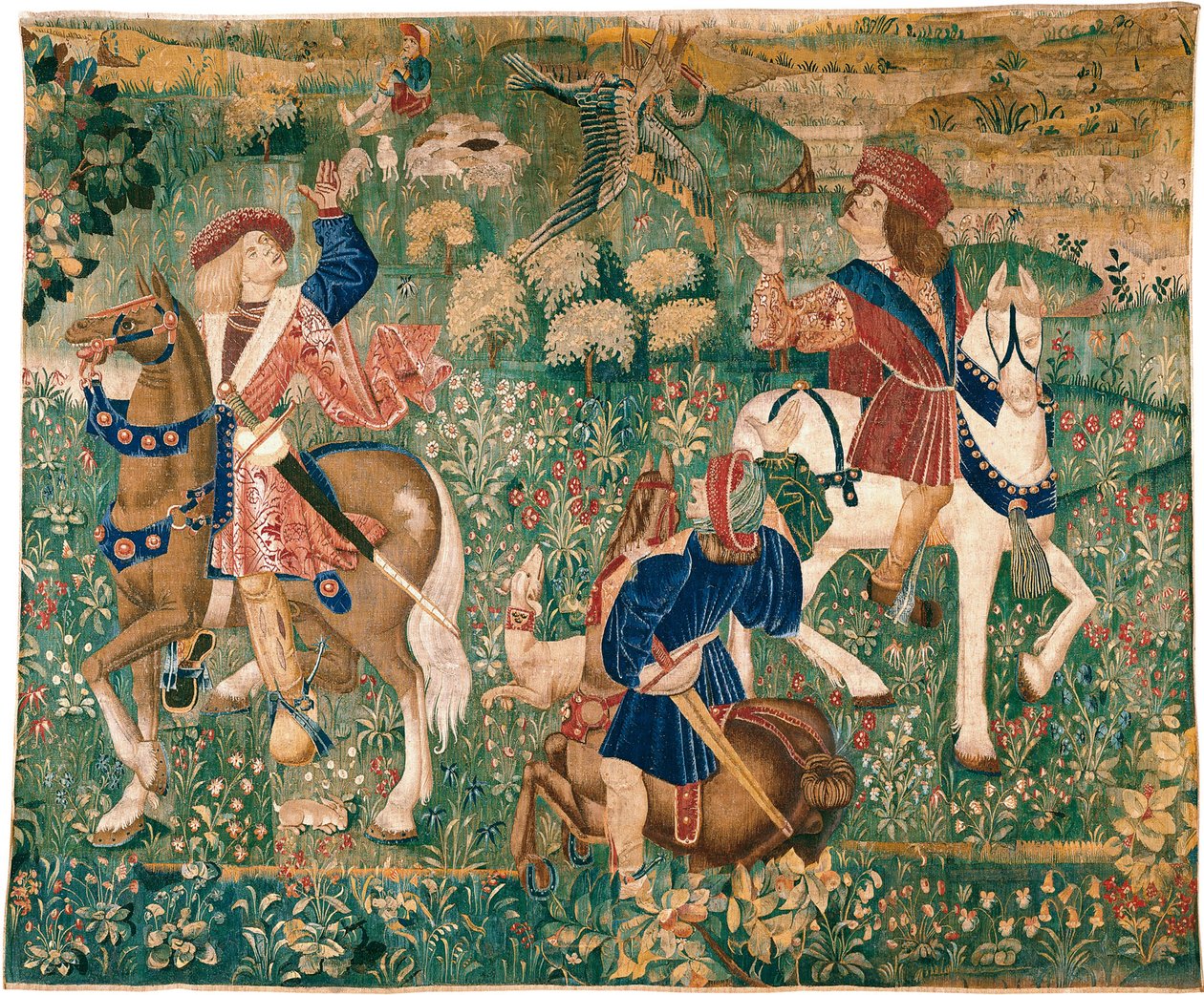 Falkejægerscene, ca. 1500 af French Master