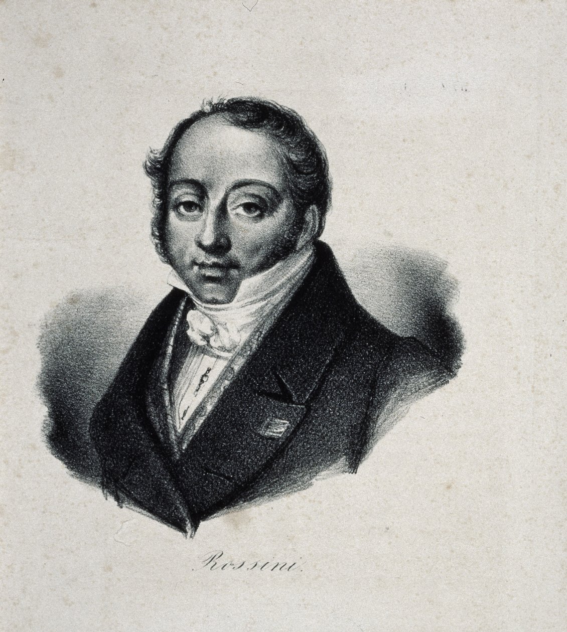 Portræt af komponisten Gioachino Antonio Rossini 1792-1868 af French Master