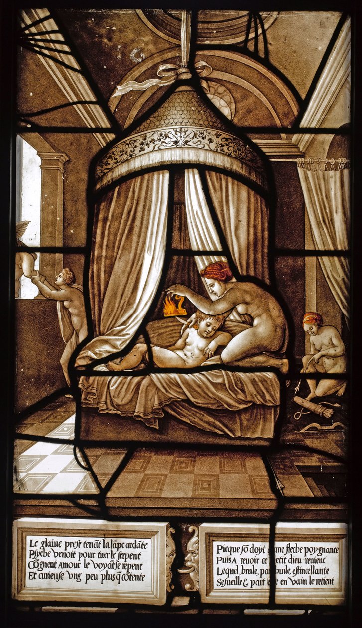 Historien om Psyche Glasmosaikvindue, 1441-1444 af French Master