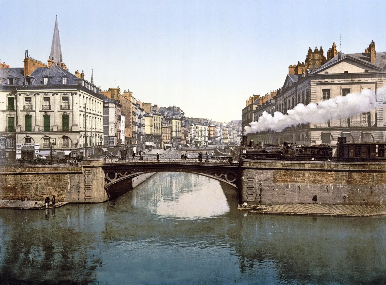 Sammenløbet af Edre og Loire i Nantes, 1890-1900 af French Photographer
