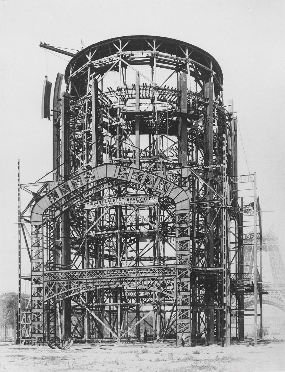 Opførelse af Grand Dome Central til Exposition Universelle, Paris, 1888 af French Photographer