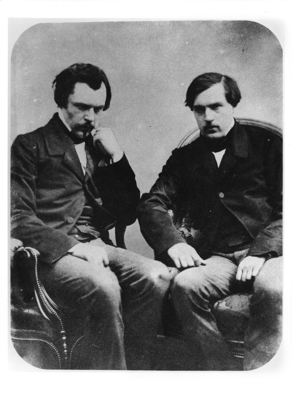 Edmond Louis Antoine Huot de Goncourt (1822-96) og Jules Alfred Huot de Goncourt (1830-70) (daguerreotypi) af French Photographer
