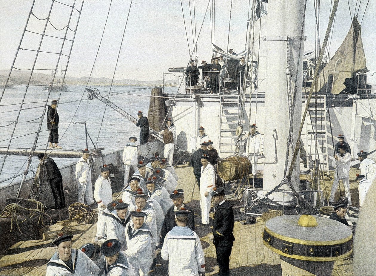 Fransk flåde, slutningen af 1800-tallet: boardingmad - Bibl. des Arts deco. af French Photographer