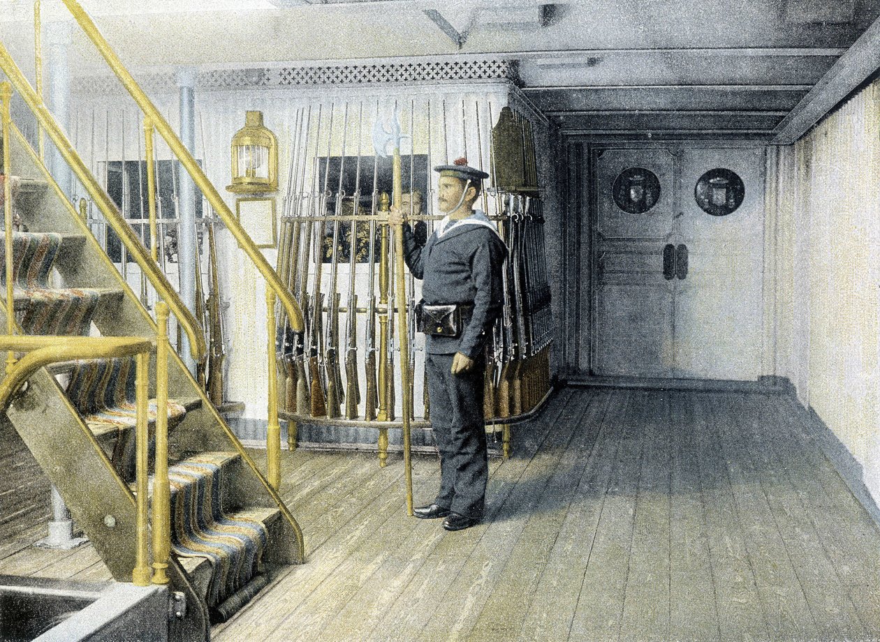 Den franske flåde, slutningen af det 19. århundrede: Admiralens factionary - Bibl. des Arts Deco. af French Photographer