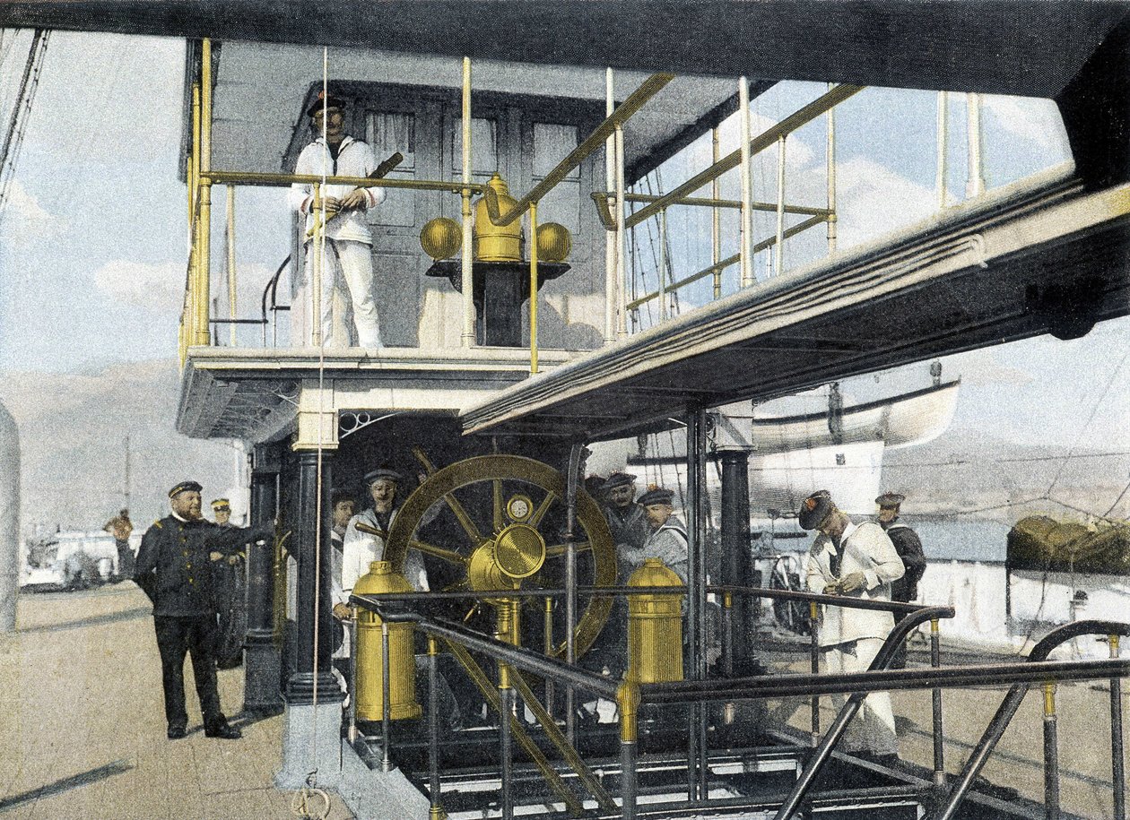 Fransk flåde, slutningen af 1800-tallet: navigationsbjælkeøvelse - Bibl. des Arts Deco. af French Photographer