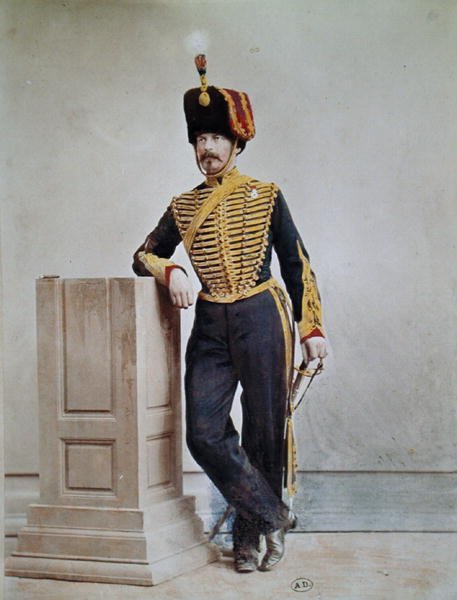 Fransk soldat på det andet imperiums tid (farvet foto) af French Photographer