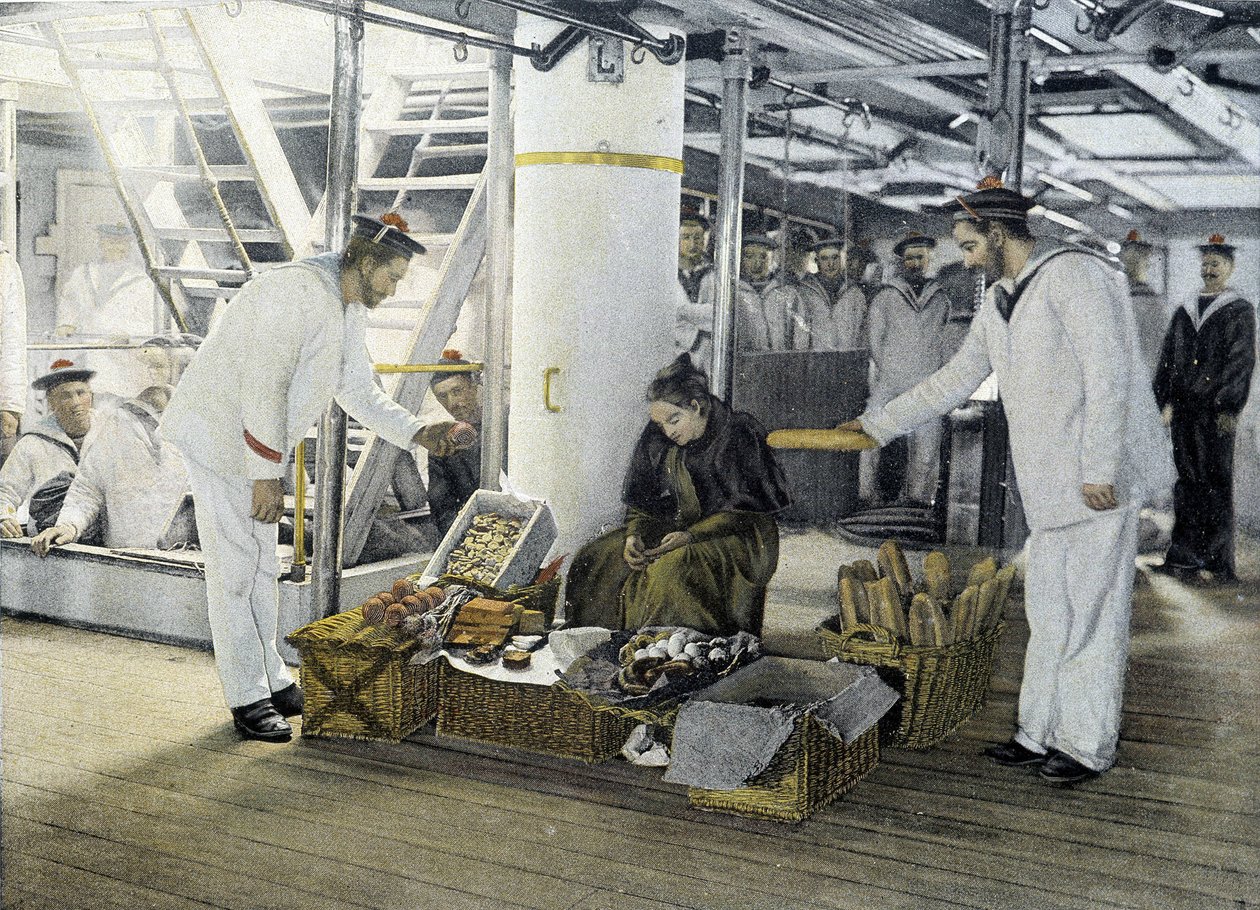 Fransk marine, slutningen af det 19. århundrede: købmanden af spiselige varer - Bibl. des Arts deco. af French Photographer