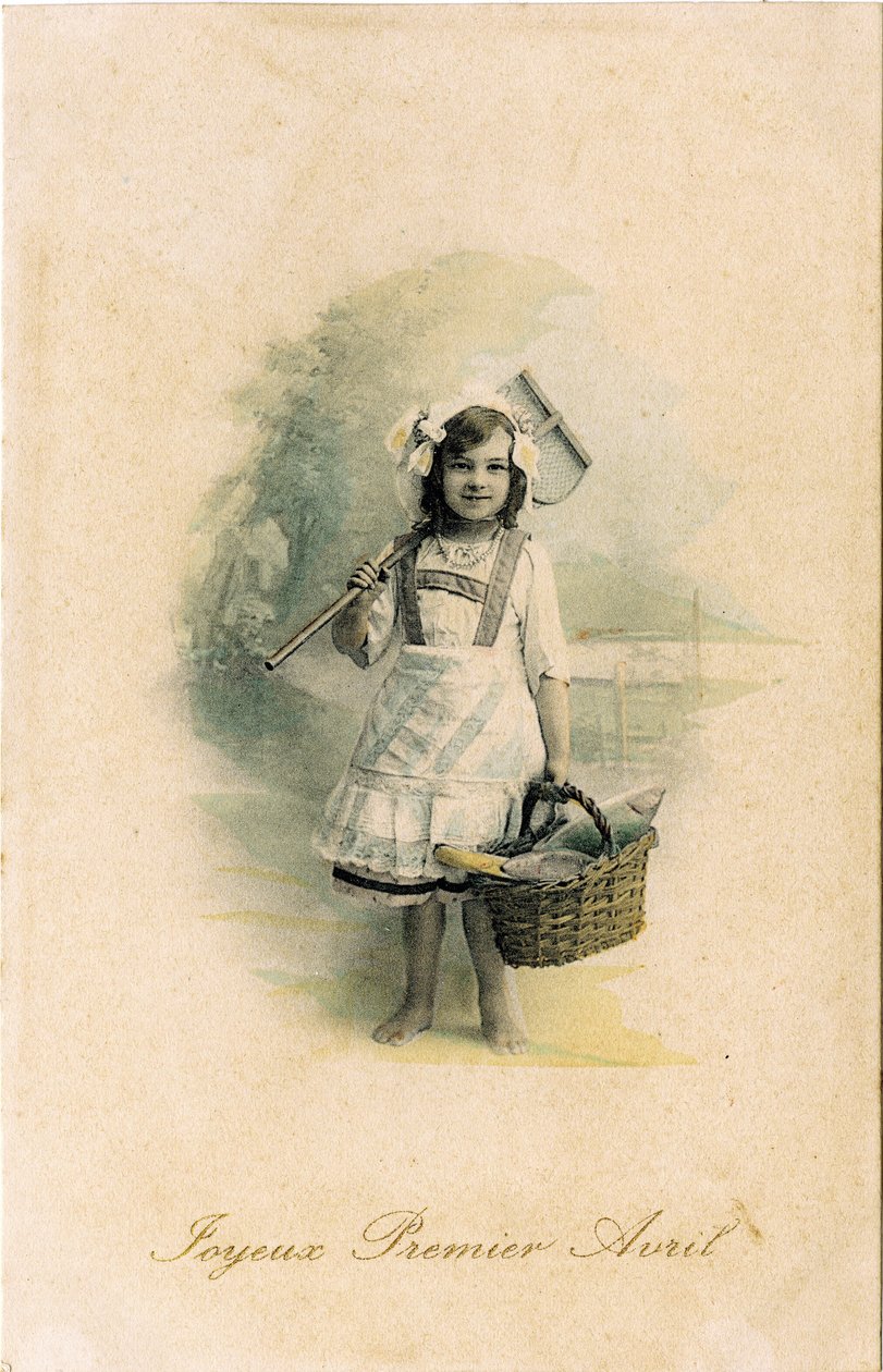 Glædelig aprilsnar, 1906 (farvet foto) af French Photographer