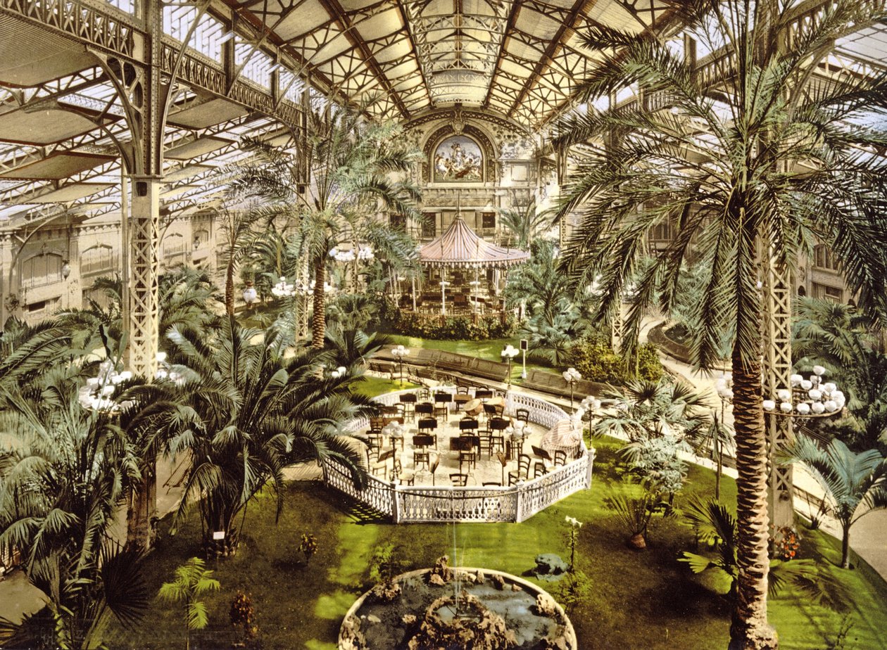 Interiør af vinterhaven i Nice, 1890-1900 af French Photographer