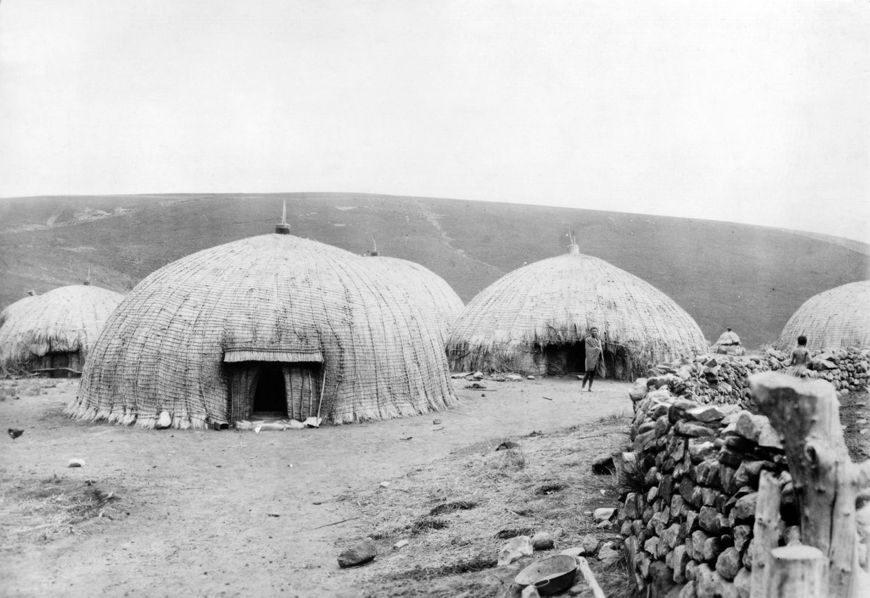 Kaffir Huts, Sydafrika, ca. 1914 af French Photographer