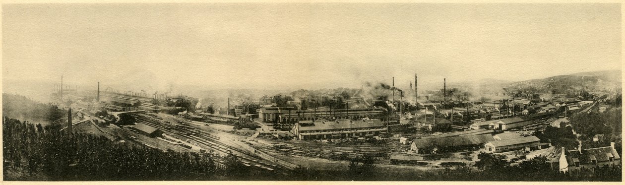 Le Creusot, panoramic view from the Album des Fers et Aaciers of the company Schneider & Cie, 1895dani af French Photographer