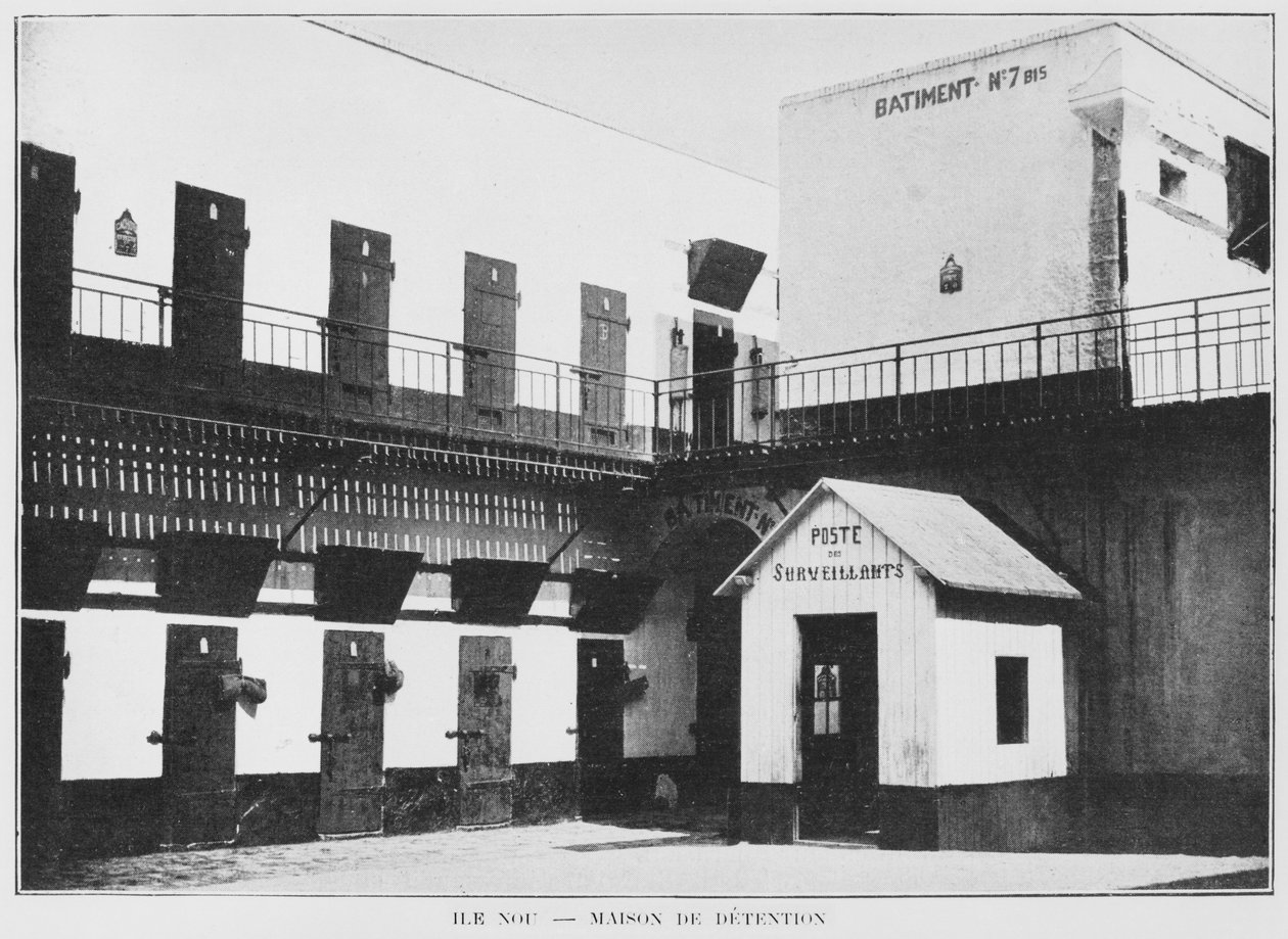 Ny Kaledonien, øen Nou, fængselshuset, fra La Depeche Coloniale, 1903 af French Photographer