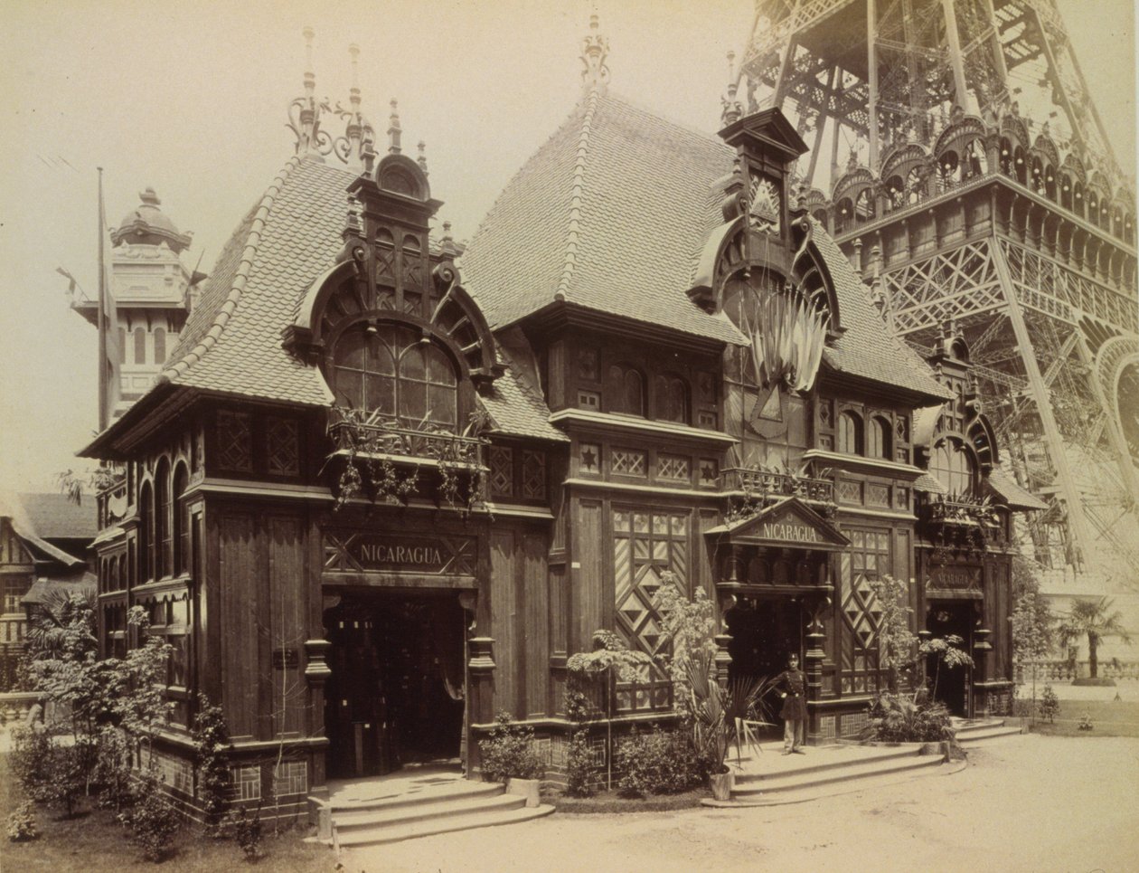Nicaraguansk pavillon ved Paris-udstillingen i 1889 (foto) af French Photographer