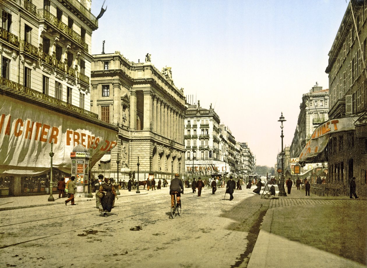 Børspaladset på La Canebière i Marseille, pub. ca. 1900 af French Photographer