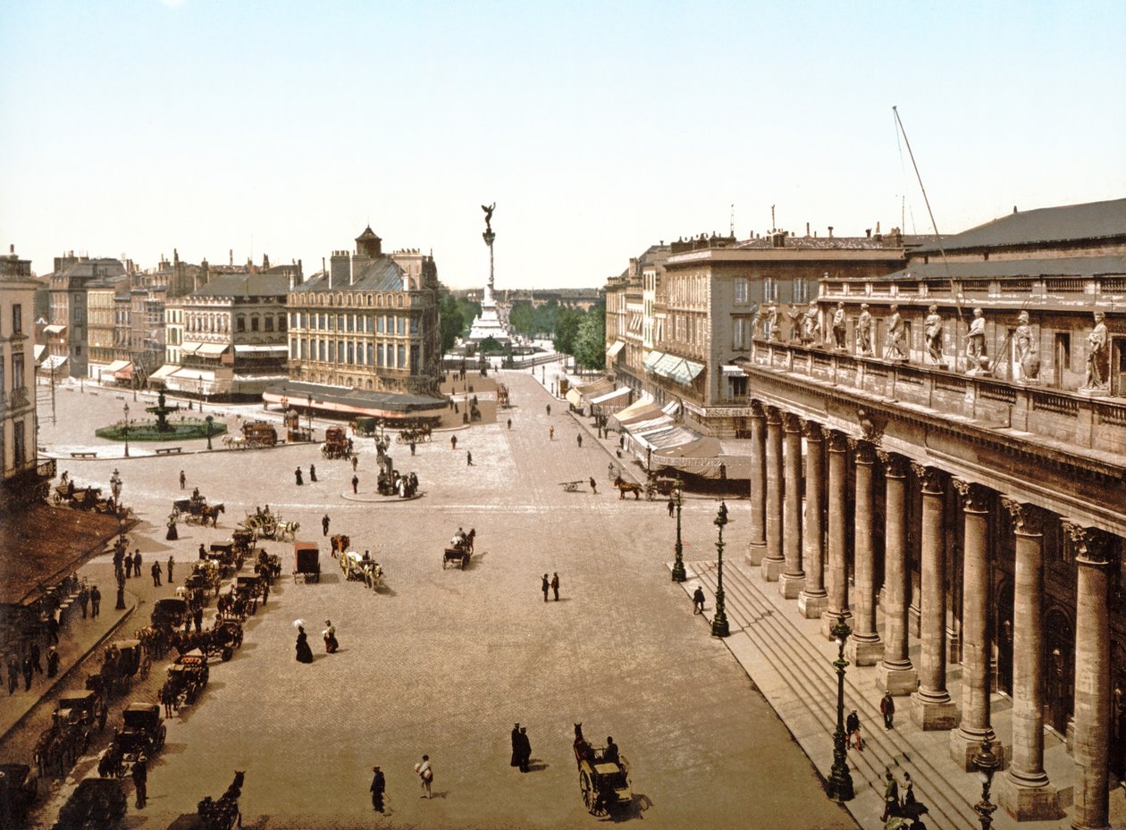 Place de la Comedie, Bordeaux, 1890-1900 af French Photographer