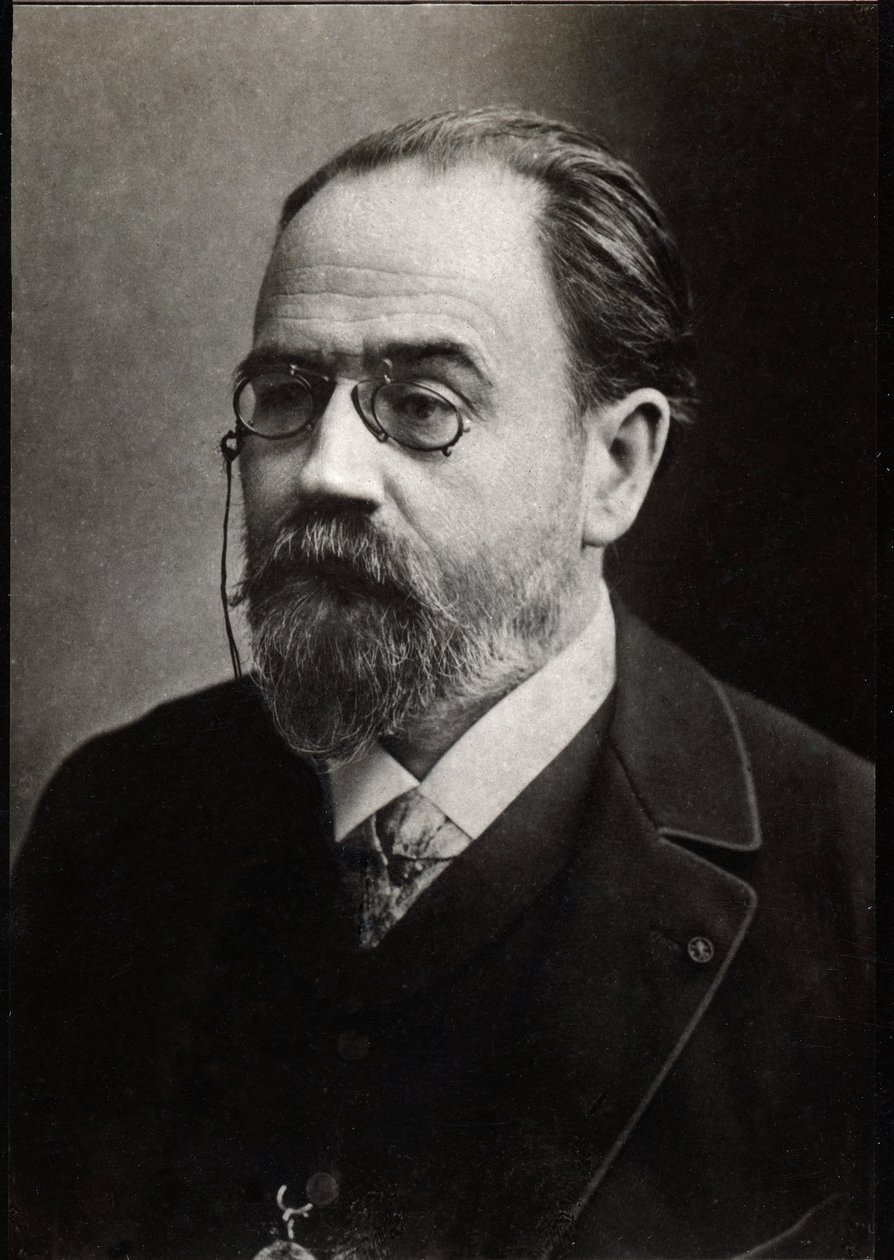 Portræt af Emile Zola (1840-1902) fransk forfatter. af French Photographer