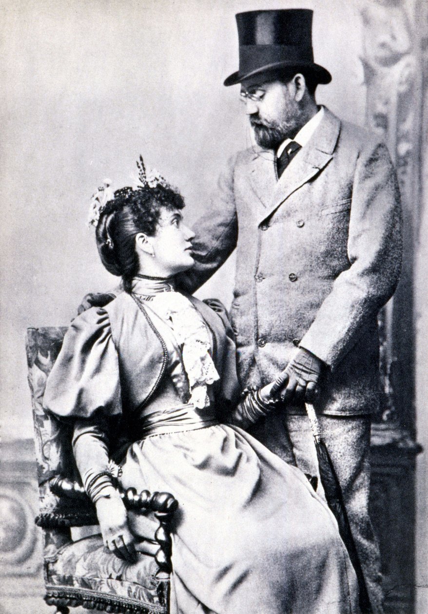 Portræt af Emile Zola og Jeanne Rozerot af French Photographer