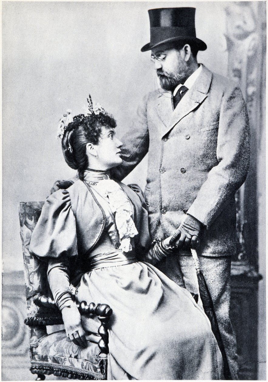 Portræt af Emile Zola og Jeanne Rozerot af French Photographer