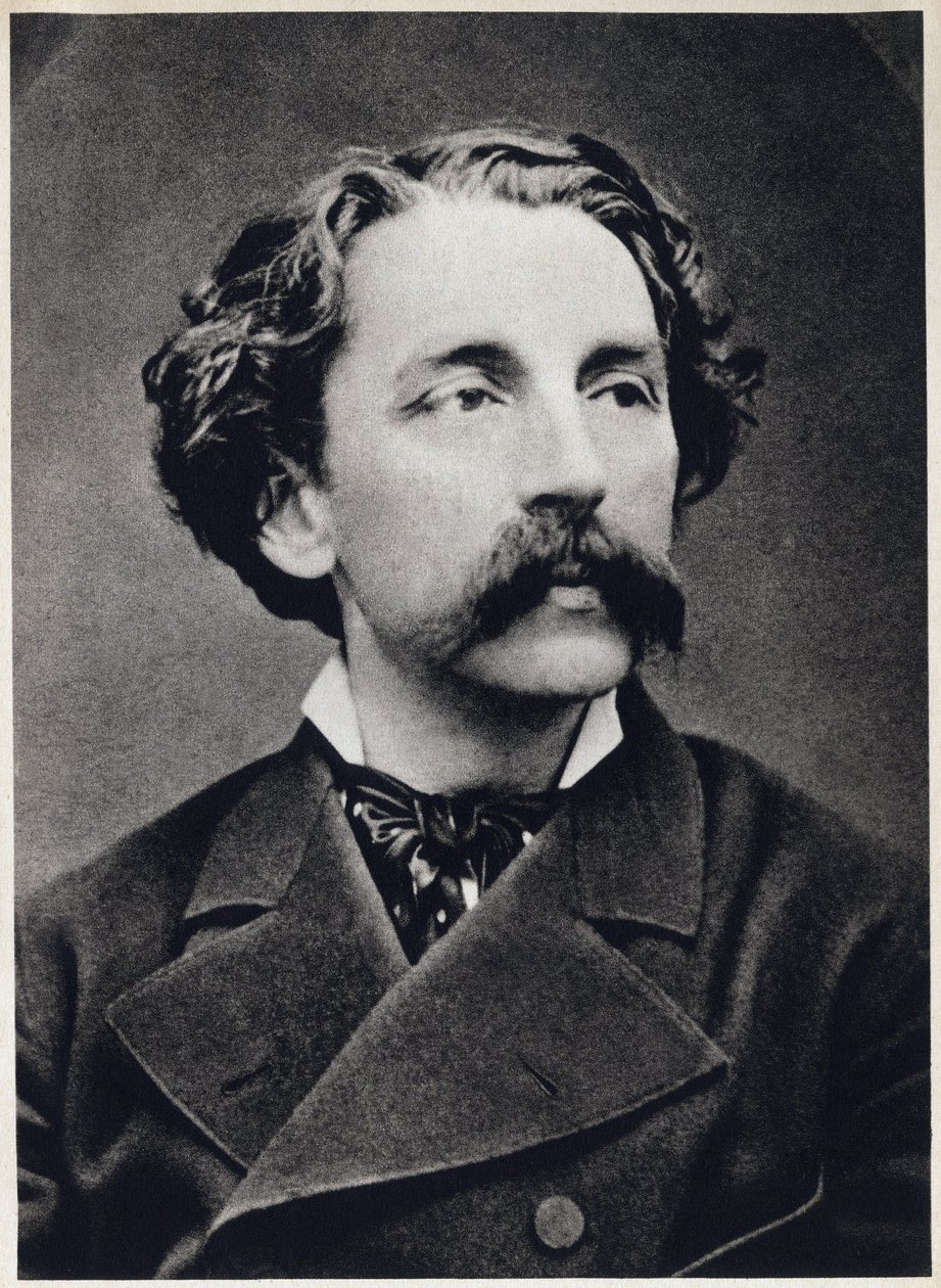 Portræt af Etienne Mallarme dit Stephane Mallarme (1842-1898) ca. 1873, fransk digter. Fotografering af French Photographer
