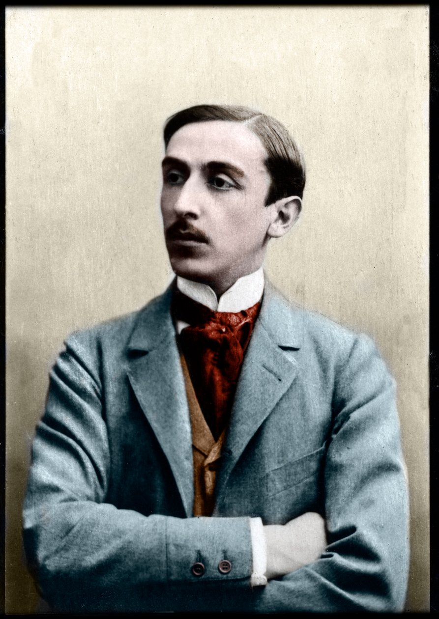 Portræt af Maurice Barres (1862-1923), fransk forfatter, journalist og socialistisk politiker. af French Photographer