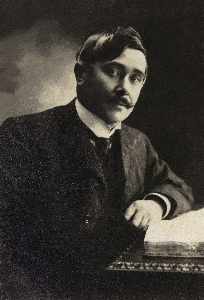 Portræt af Maurice Maeterlinck (1862-1949), dramatiker, essayist, fransktalende belgisk digter. af French Photographer