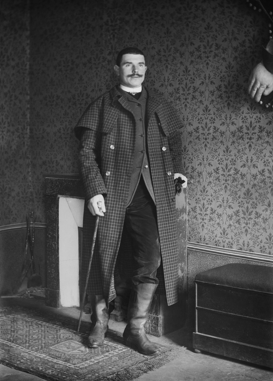 Portræt af mand, Bourmont-regionen i Haute-Marne (Haute Marne), ca. 1880. Fotografi. Ducos samling. af French Photographer