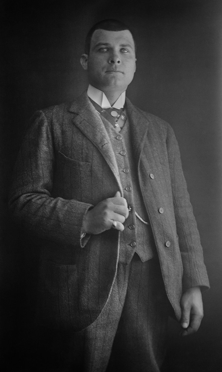 Portræt af mand, Bourmont-regionen i Haute-Marne (Haute Marne), ca. 1880. Fotografi. Ducos samling. af French Photographer