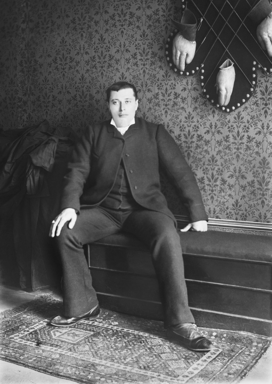 Portræt af mand, Bourmont-regionen i Haute-Marne (Haute Marne), ca. 1880. Fotografi. Ducos samling. af French Photographer