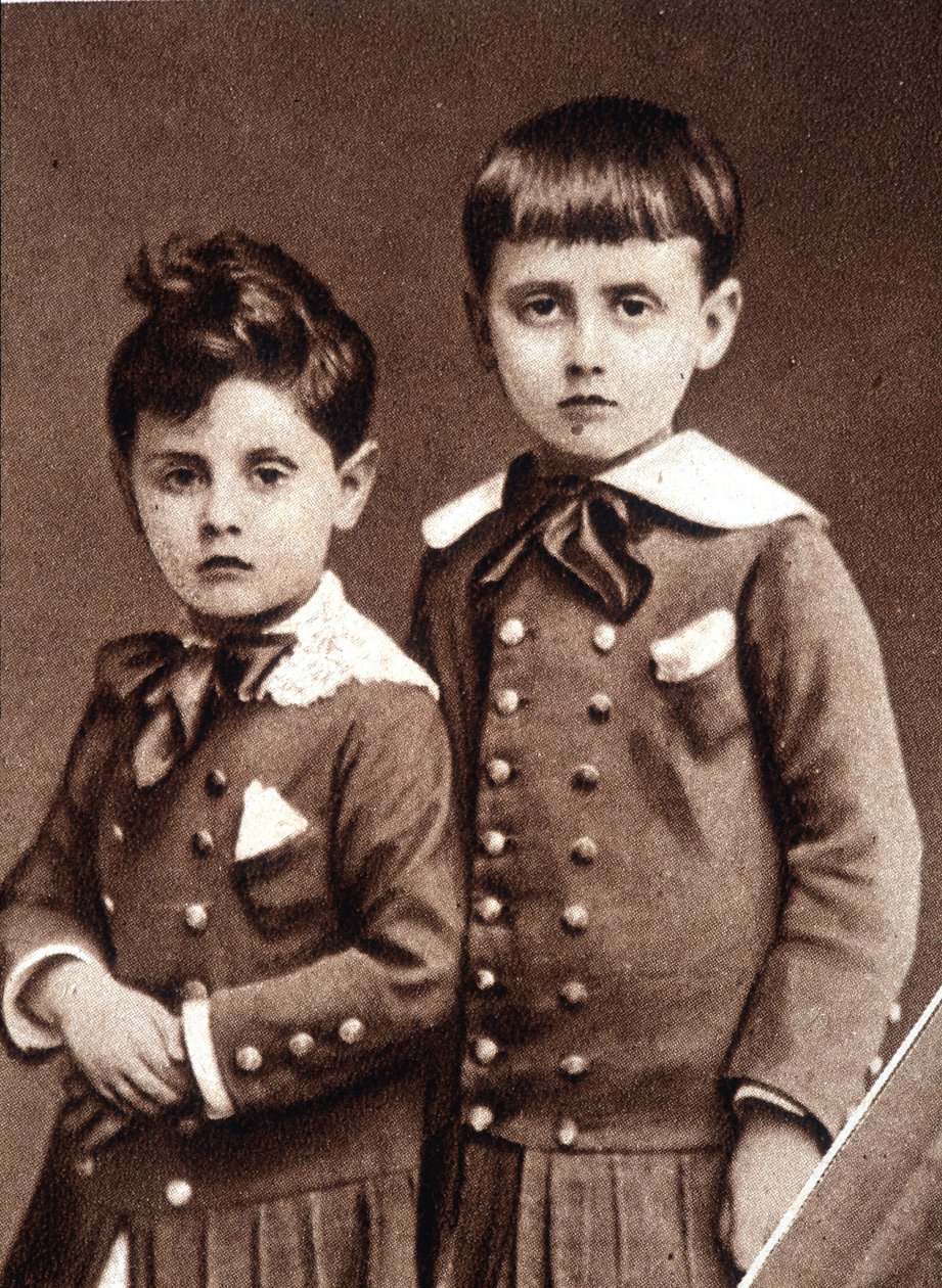Robert og Marcel Proust børn i 1877. af French Photographer
