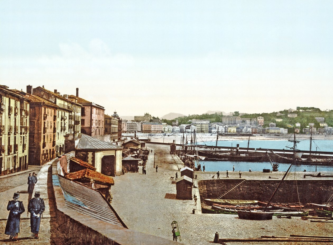 San Sebastián Havn, Spanien, 1890-1900 af French Photographer
